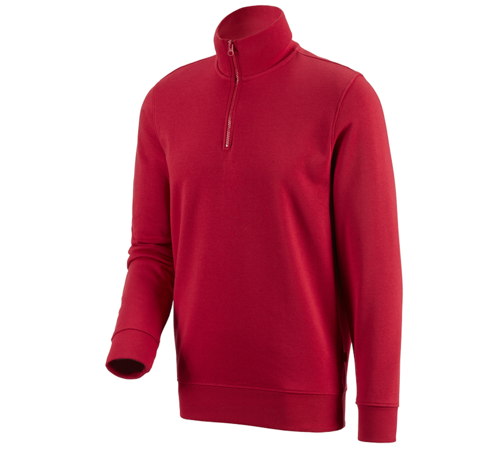 Tričká, pulóvre a košele: Mikina na zips e.s. poly cotton + červená