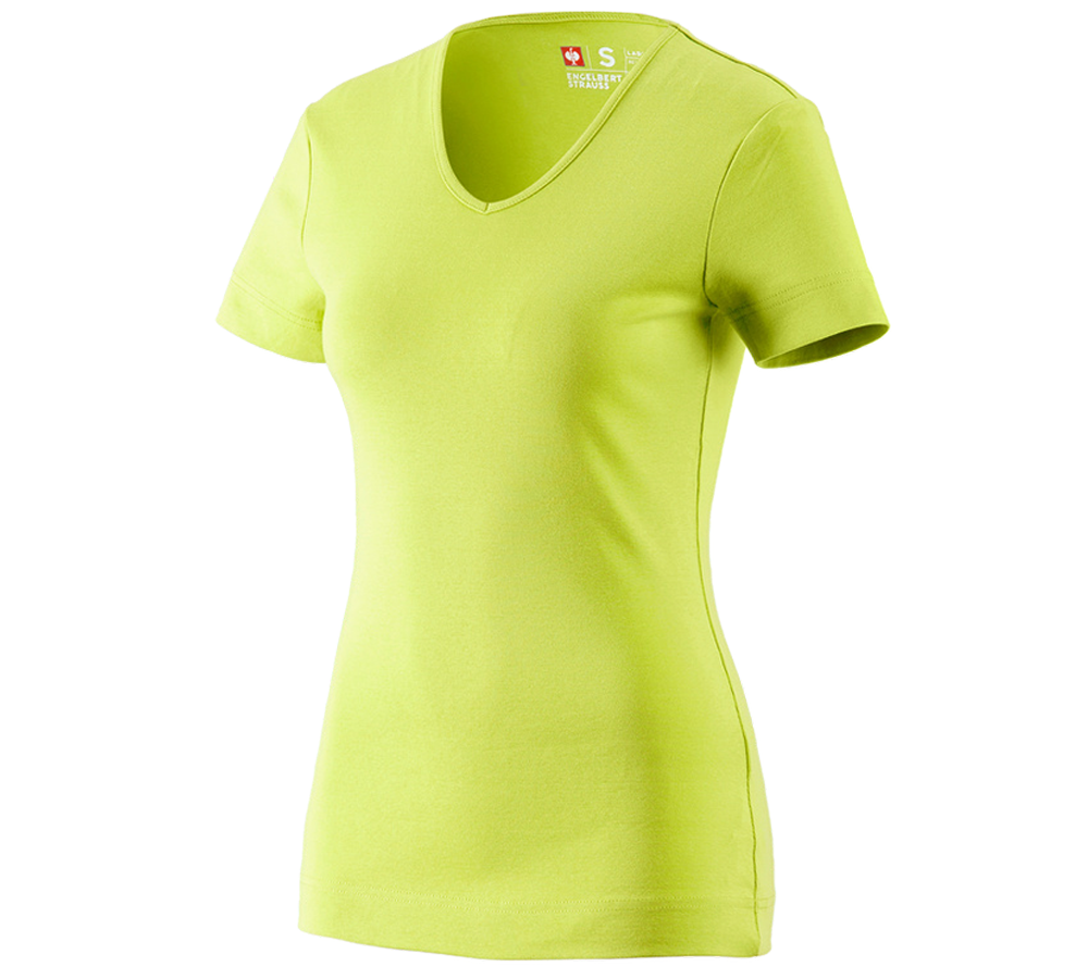 Tričká, pulóvre a košele: Tričko e.s.cotton, výstrih do V, dámske + májová zelená