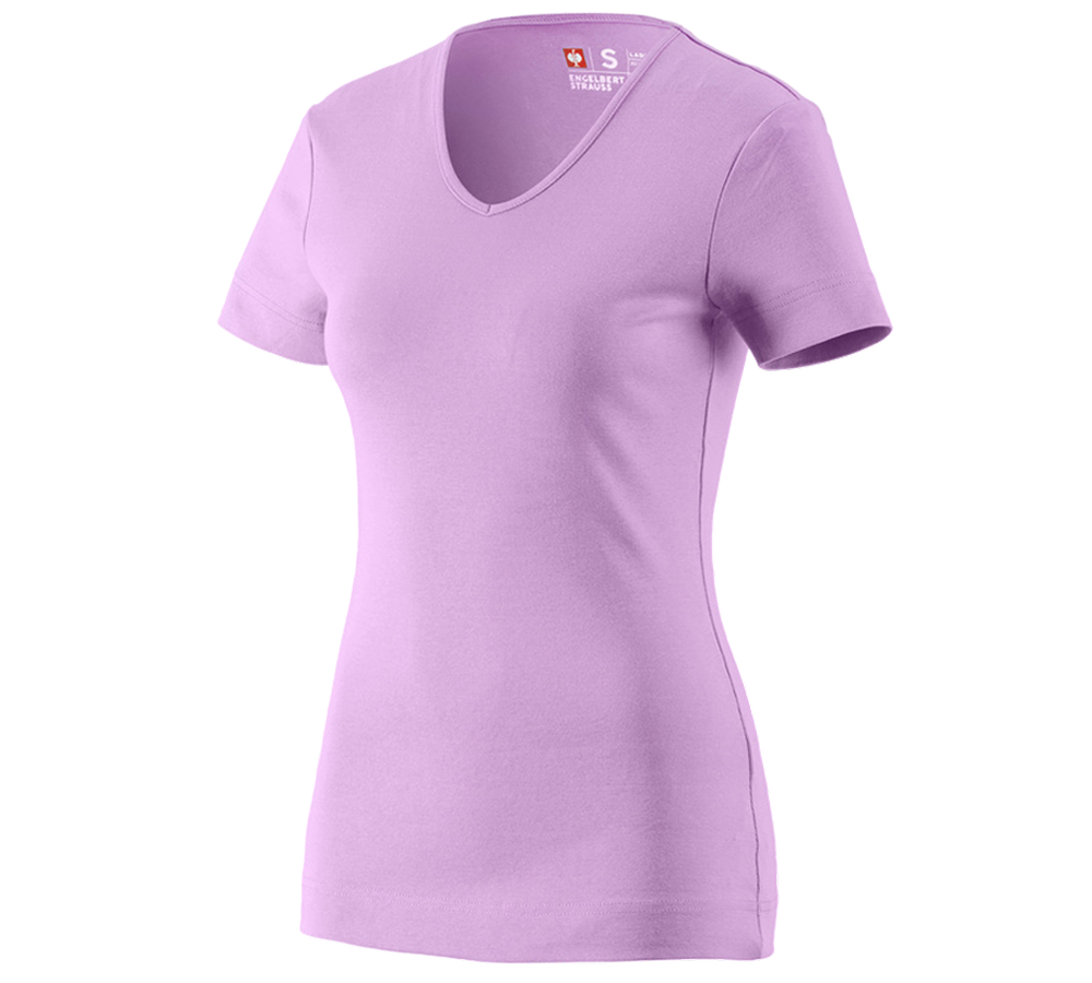 Tričká, pulóvre a košele: Tričko e.s.cotton, výstrih do V, dámske + levanduľová