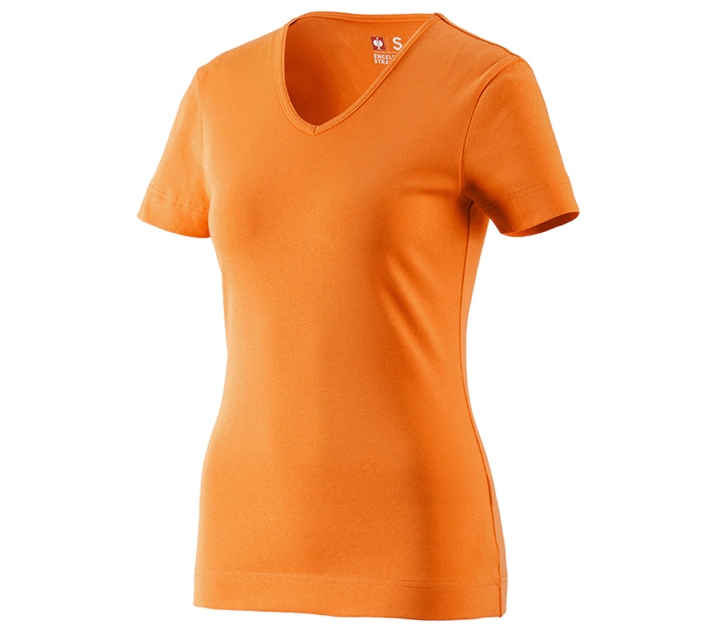 Tričká, pulóvre a košele: Tričko e.s.cotton, výstrih do V, dámske + oranžová