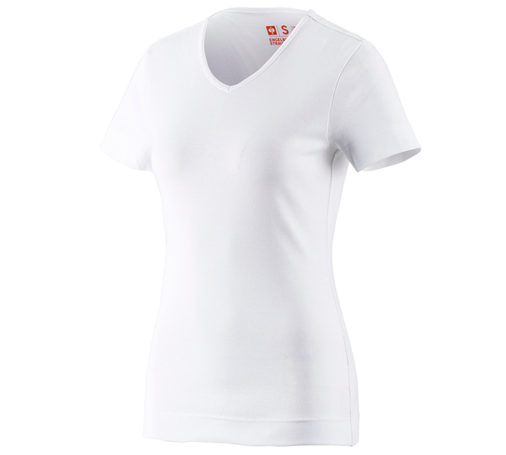 Tričká, pulóvre a košele: Tričko e.s.cotton, výstrih do V, dámske + biela