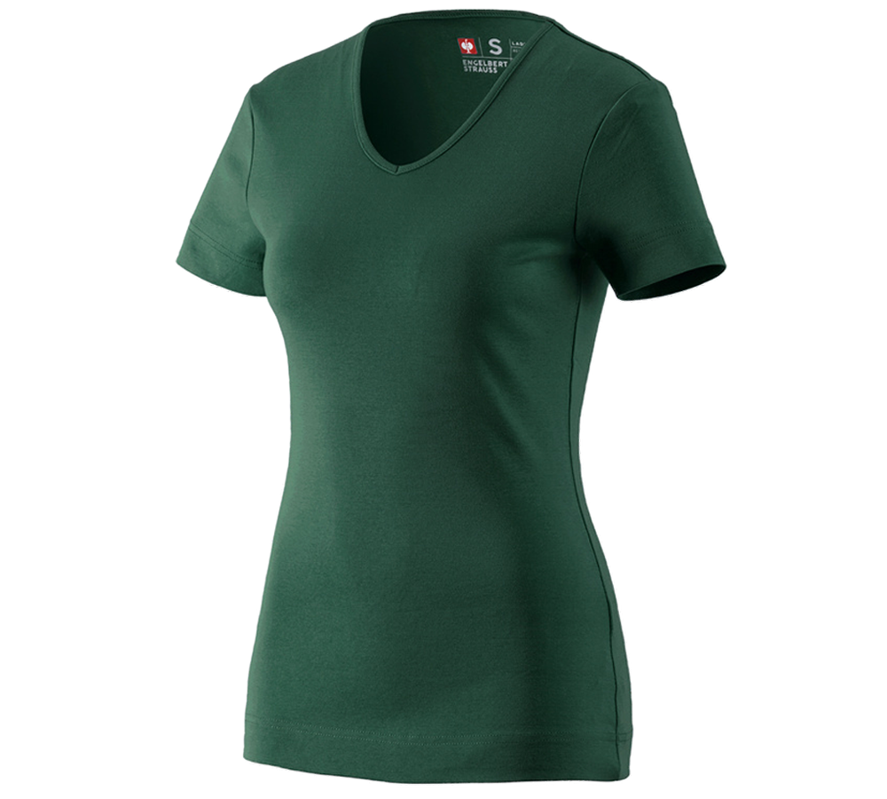 Tričká, pulóvre a košele: Tričko e.s.cotton, výstrih do V, dámske + zelená
