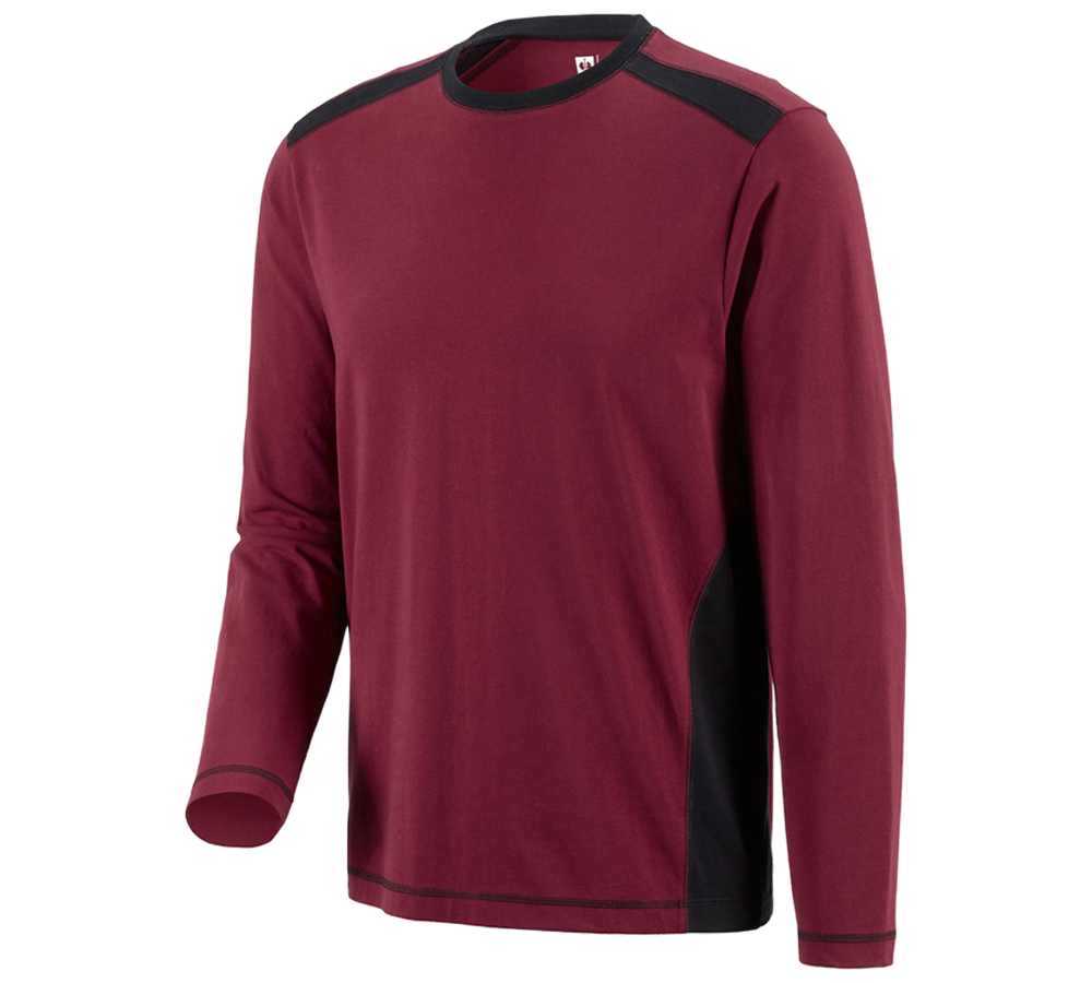 Tričká, pulóvre a košele: Tričko s dlhým rukávom e.s.active cotton + bordová/čierna