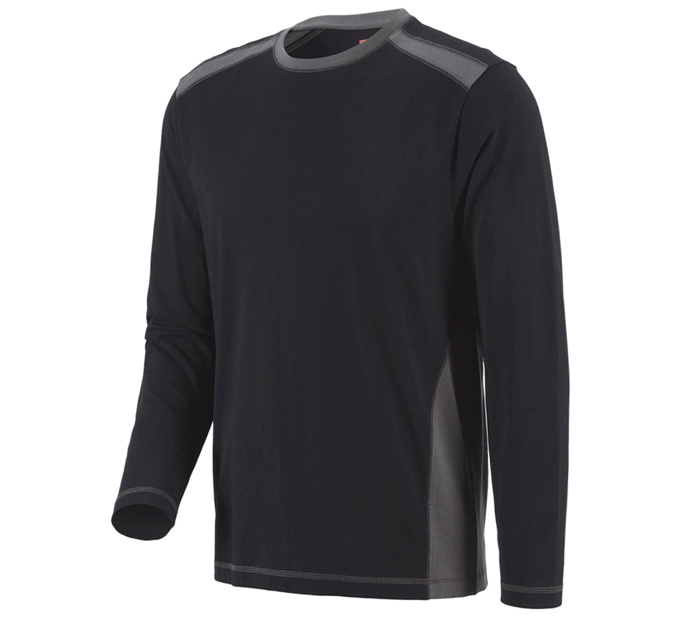 Tričká, pulóvre a košele: Tričko s dlhým rukávom e.s.active cotton + čierna/antracitová