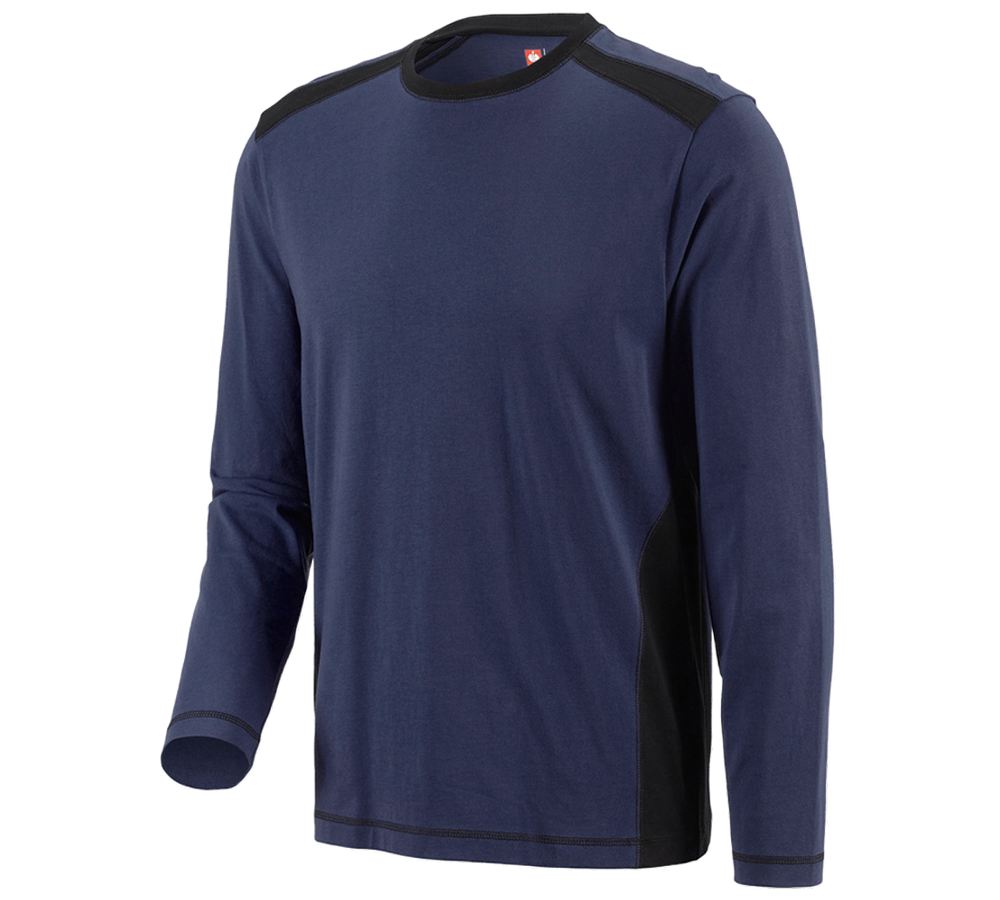 Tričká, pulóvre a košele: Tričko s dlhým rukávom e.s.active cotton + tmavomodrá/čierna