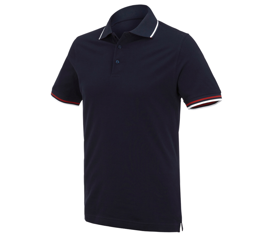 Tričká, pulóvre a košele: Polo tričko e.s. cotton Deluxe Colour + tmavomodrá/červená