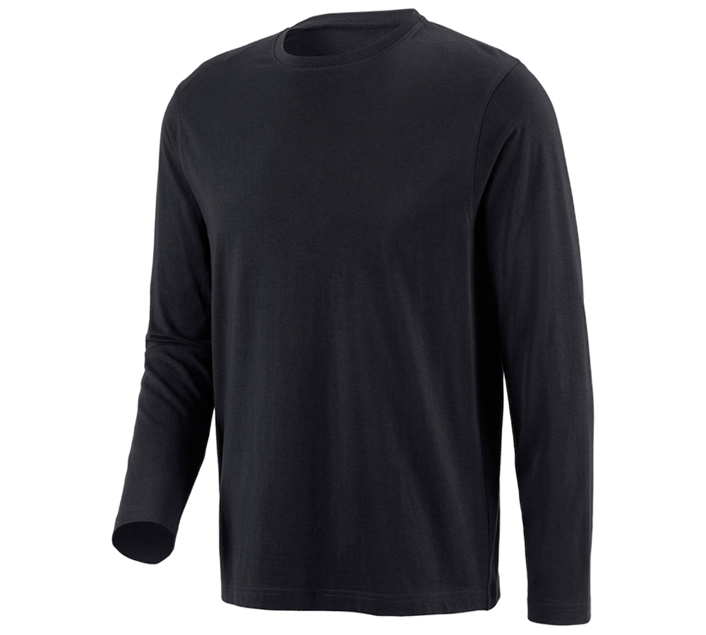 Tričká, pulóvre a košele: Tričko s dlhým rukávom e.s. cotton + čierna