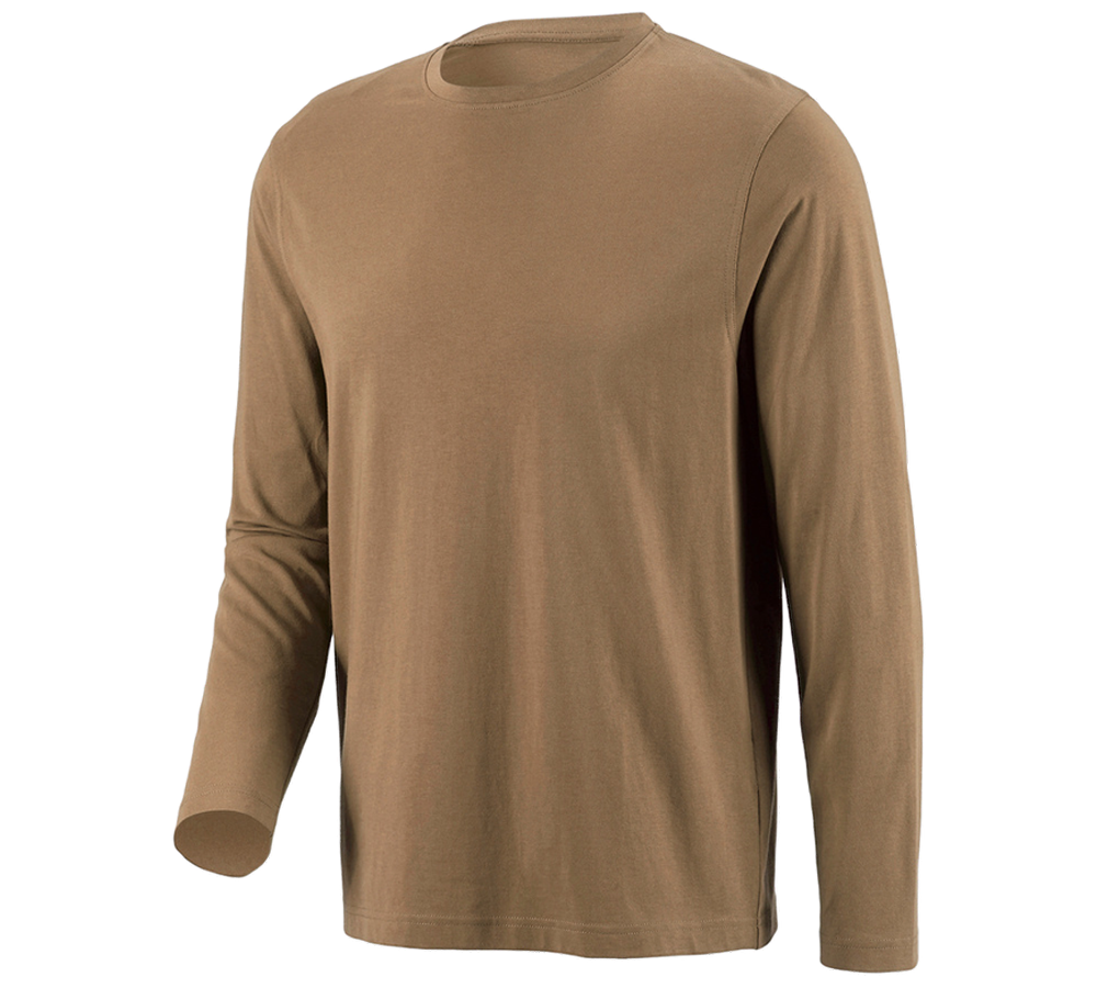 Tričká, pulóvre a košele: Tričko s dlhým rukávom e.s. cotton + kaki