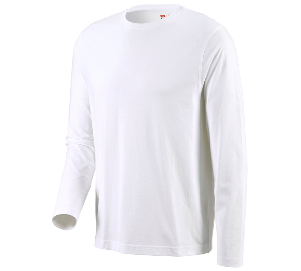 Tričká, pulóvre a košele: Tričko s dlhým rukávom e.s. cotton + biela