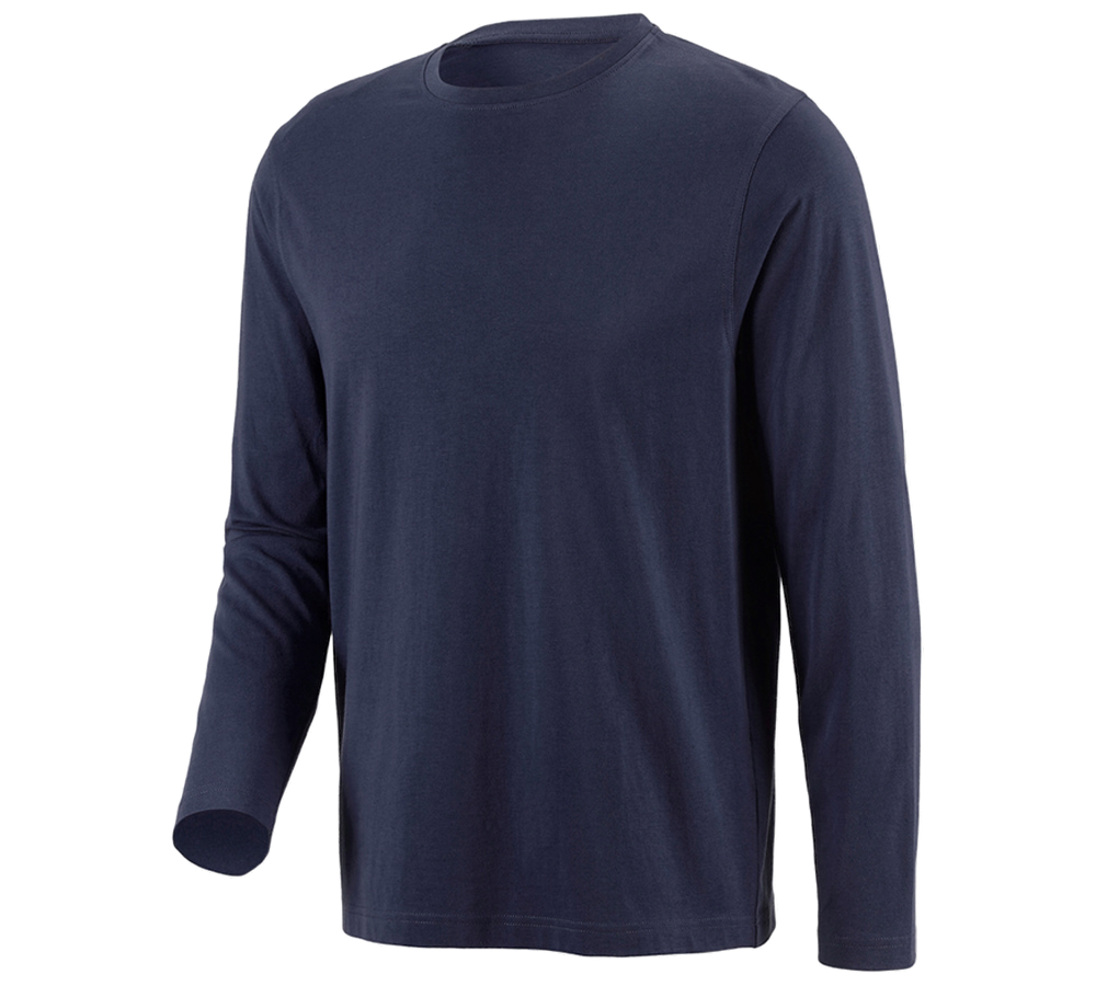 Tričká, pulóvre a košele: Tričko s dlhým rukávom e.s. cotton + tmavomodrá