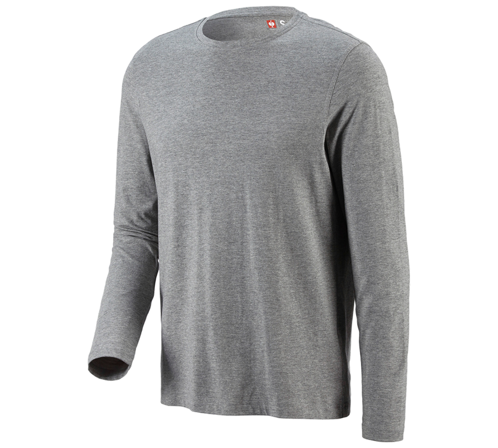 Tričká, pulóvre a košele: Tričko s dlhým rukávom e.s. cotton + sivá melírovaná