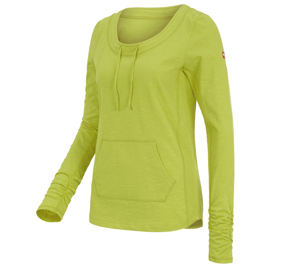 Tričká, pulóvre a košele: Tričko s dlhým rukávom e.s. cotton slub, dámske + májová zelená