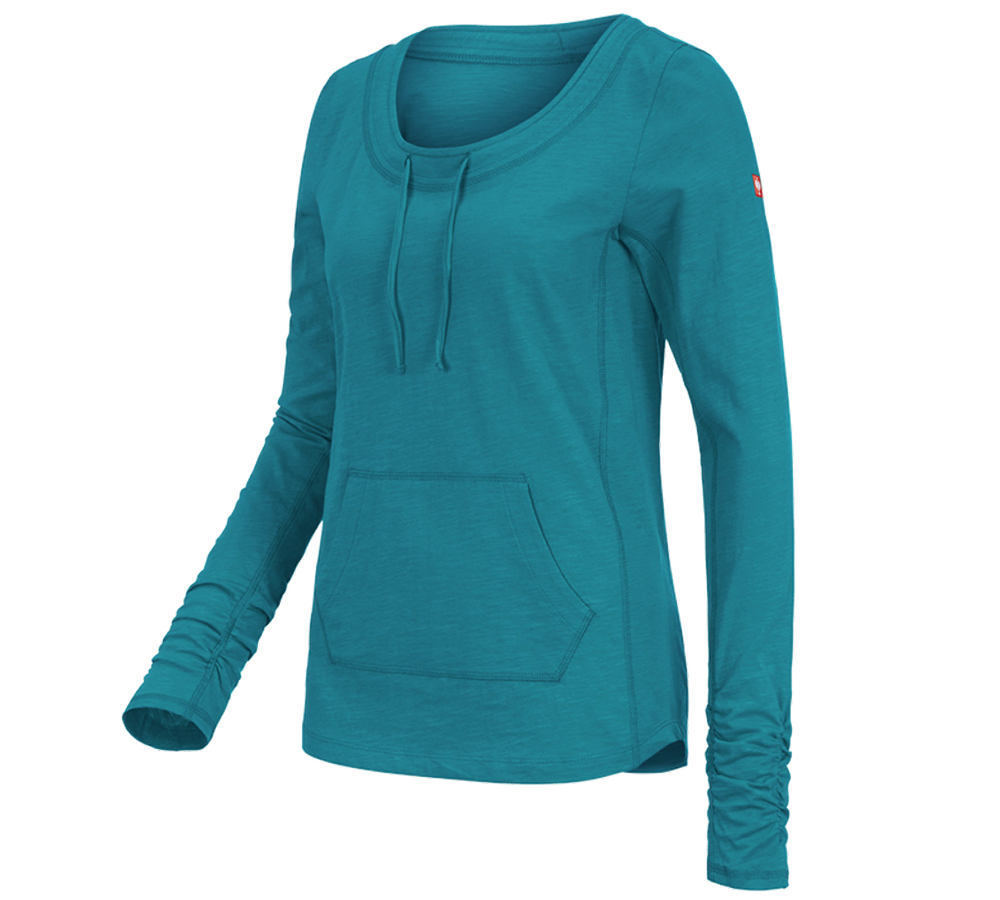 Tričká, pulóvre a košele: Tričko s dlhým rukávom e.s. cotton slub, dámske + oceán