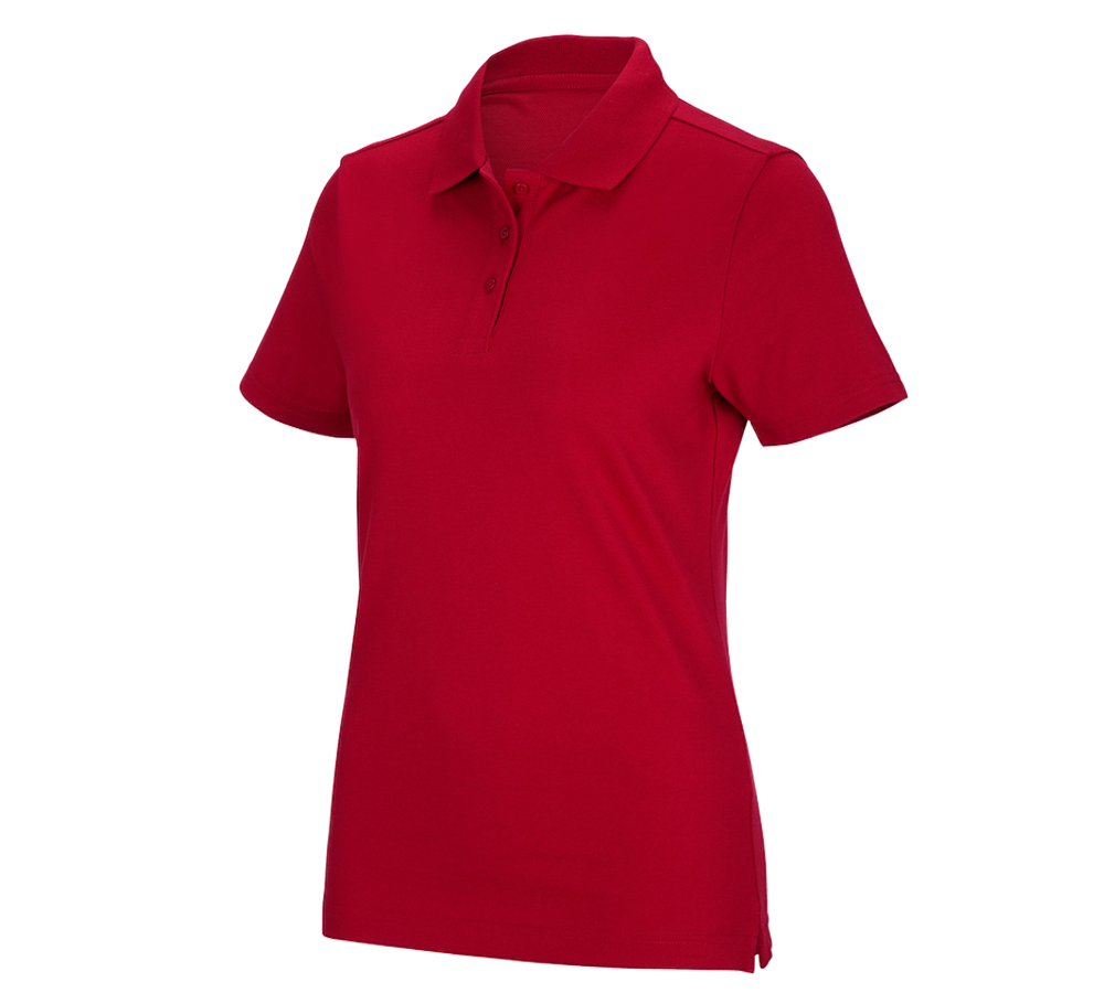 Témy: Funkčné polo tričko poly cotton e.s., dámske + ohnivá červená