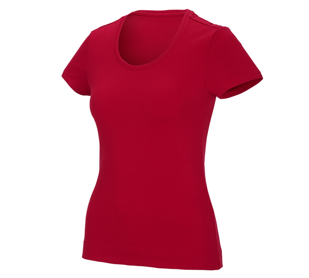 Témy: Funkčné tričko poly cotton e.s., dámske + ohnivá červená
