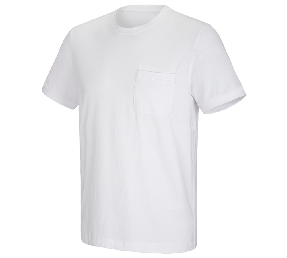 Tričká, pulóvre a košele: Tričko e.s. cotton stretch Pocket + biela