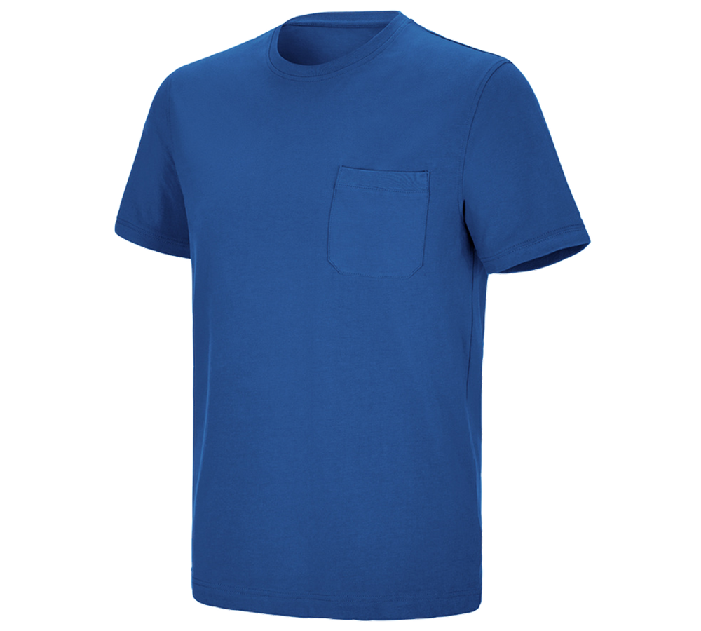 Tričká, pulóvre a košele: Tričko e.s. cotton stretch Pocket + enciánová modrá