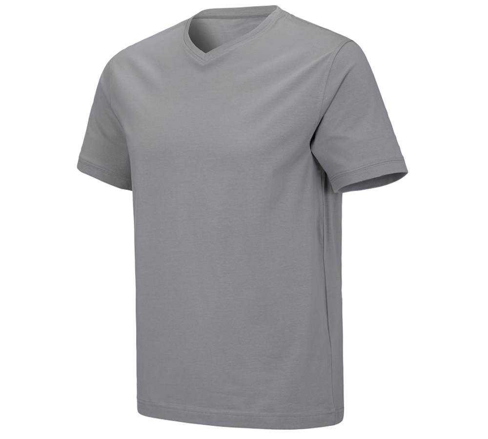 Tričká, pulóvre a košele: Tričko e.s. cotton stretch výstrih do V + platinová