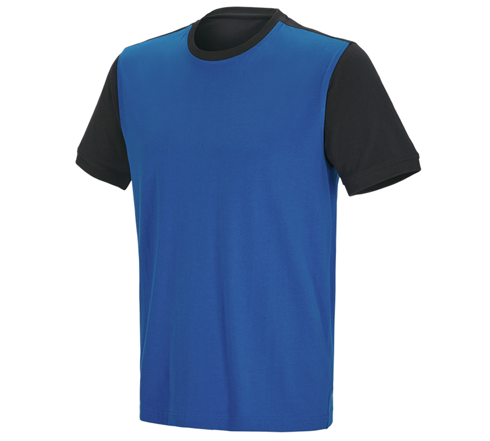 Tričká, pulóvre a košele: Tričko e.s. cotton stretch bicolor + enciánová modrá/grafitová