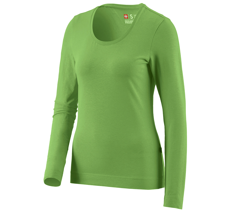 Tričká, pulóvre a košele: Tričko s dlhým rukávom e.s. cotton stretch, dámske + morská zelená