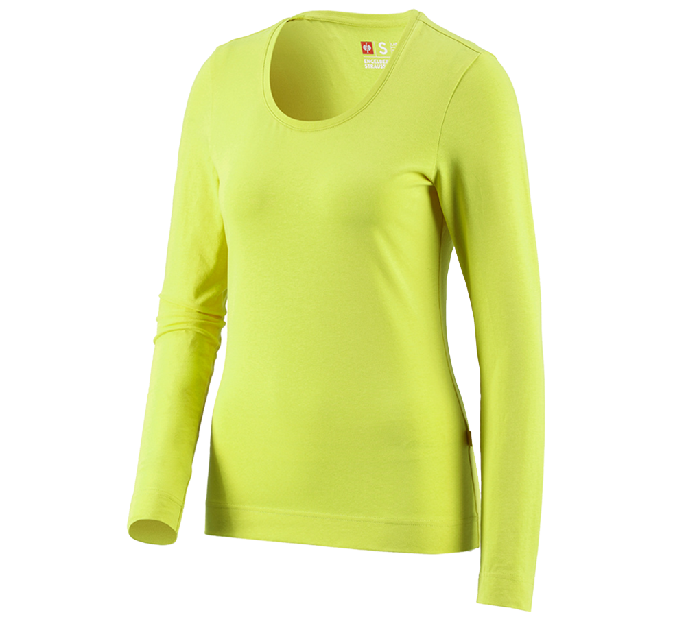 Tričká, pulóvre a košele: Tričko s dlhým rukávom e.s. cotton stretch, dámske + májová zelená
