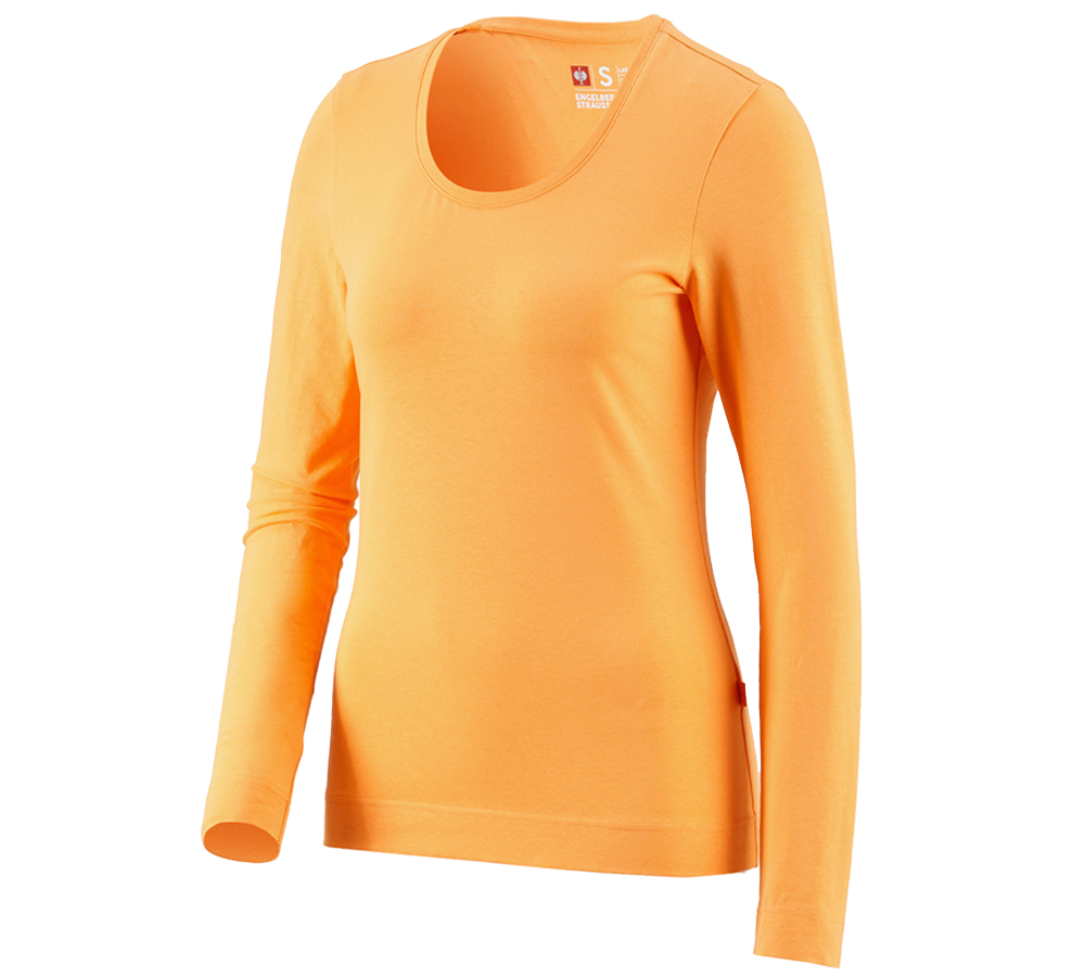 Tričká, pulóvre a košele: Tričko s dlhým rukávom e.s. cotton stretch, dámske + svetlooranžová