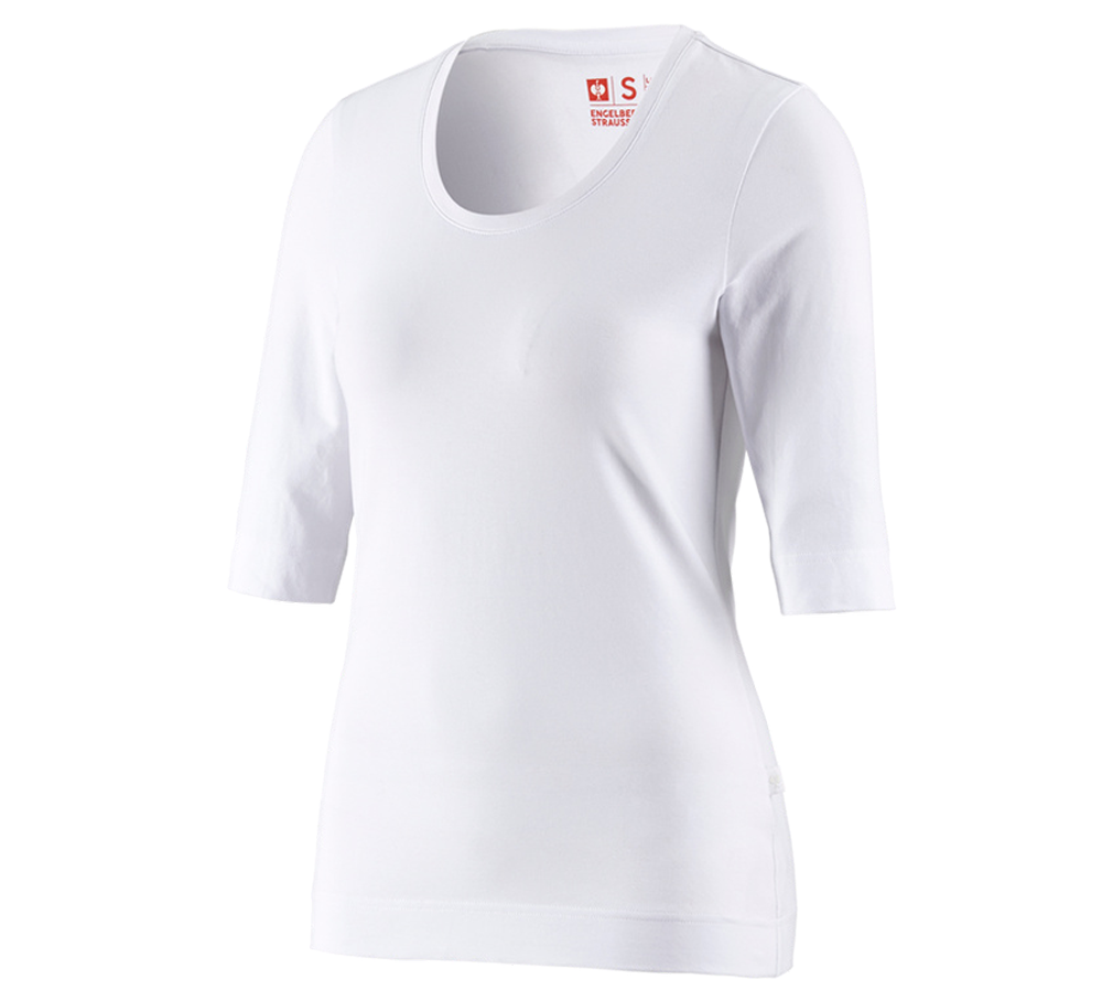 Tričká, pulóvre a košele: Tričko na 3/4 rukáv e.s. cotton stretch, dámske + biela