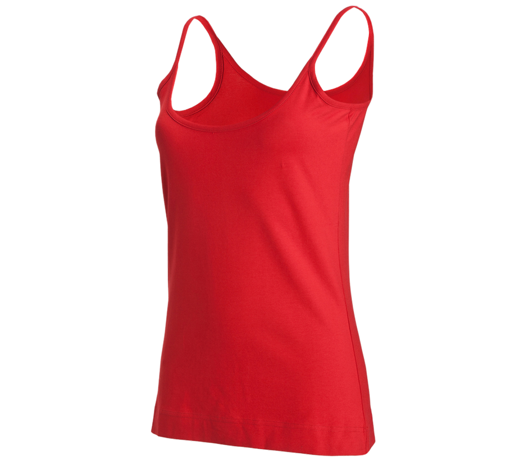 Tričká, pulóvre a košele: Rozstrapkané tričko e.s. cotton stretch, dámske + ohnivá červená