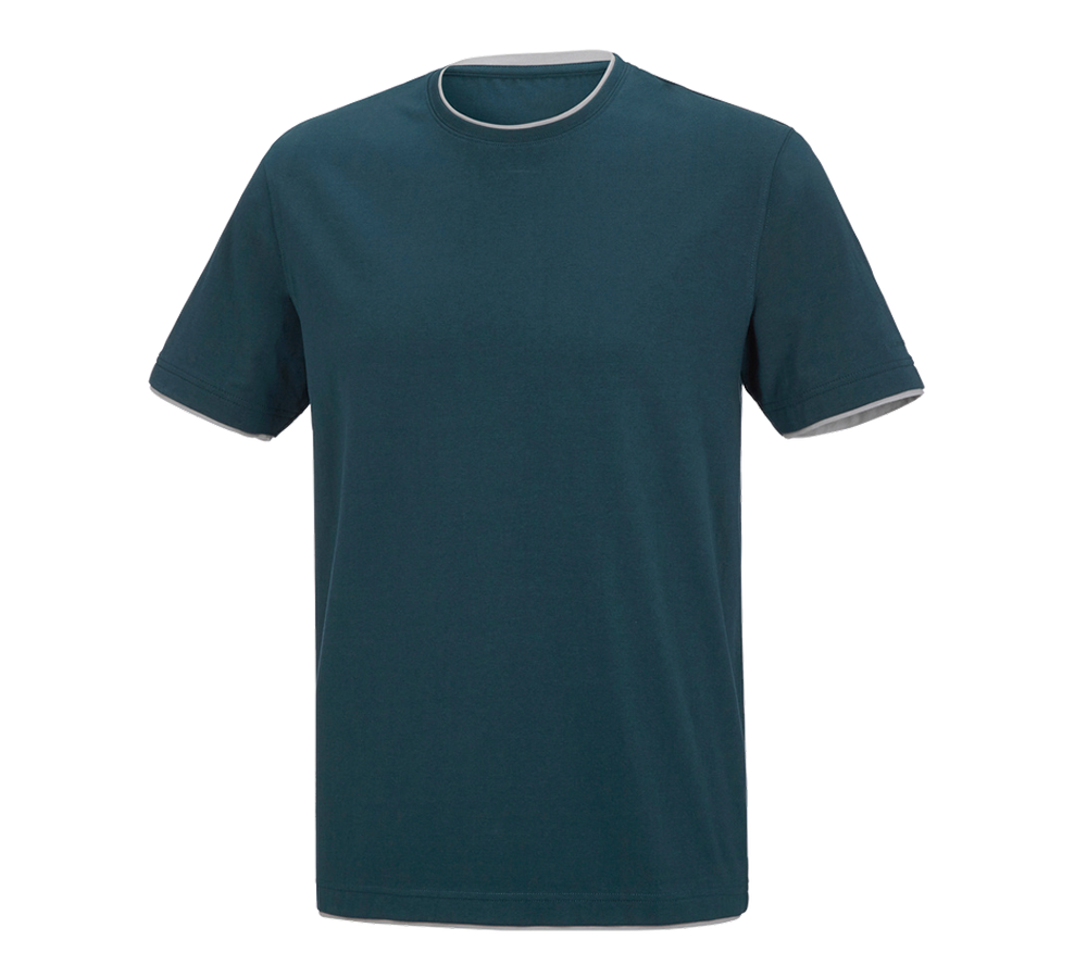 Tričká, pulóvre a košele: Tričko e.s. cotton stretch Layer + morská modrá/platinová
