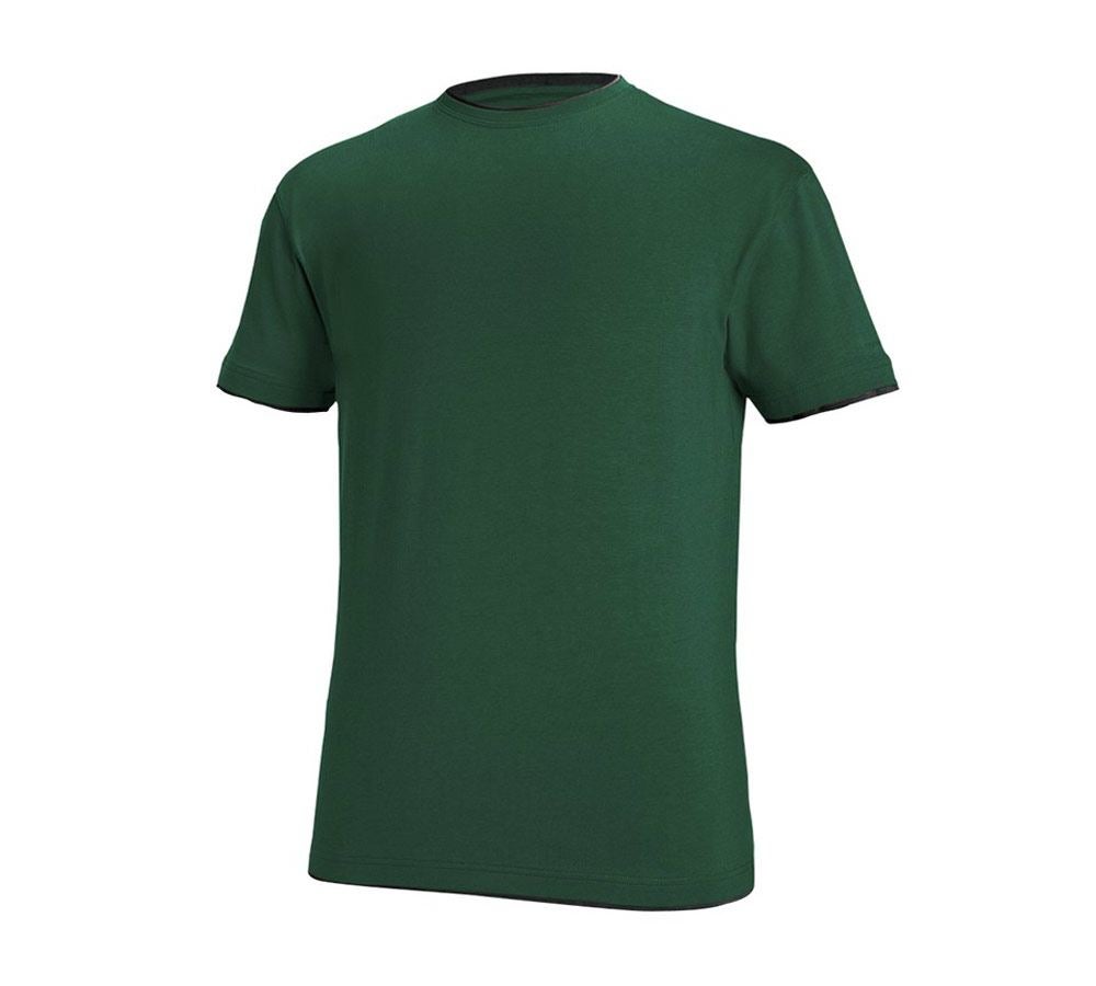 Tričká, pulóvre a košele: Tričko e.s. cotton stretch Layer + zelená/čierna