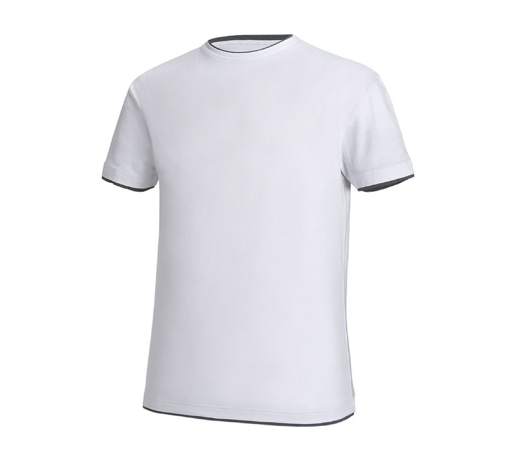 Tričká, pulóvre a košele: Tričko e.s. cotton stretch Layer + biela/sivá
