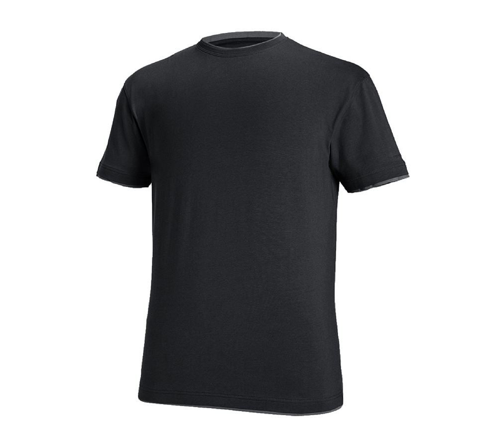 Tričká, pulóvre a košele: Tričko e.s. cotton stretch Layer + čierna/cementová