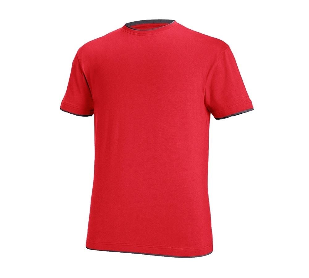Tričká, pulóvre a košele: Tričko e.s. cotton stretch Layer + ohnivá červená/čierna