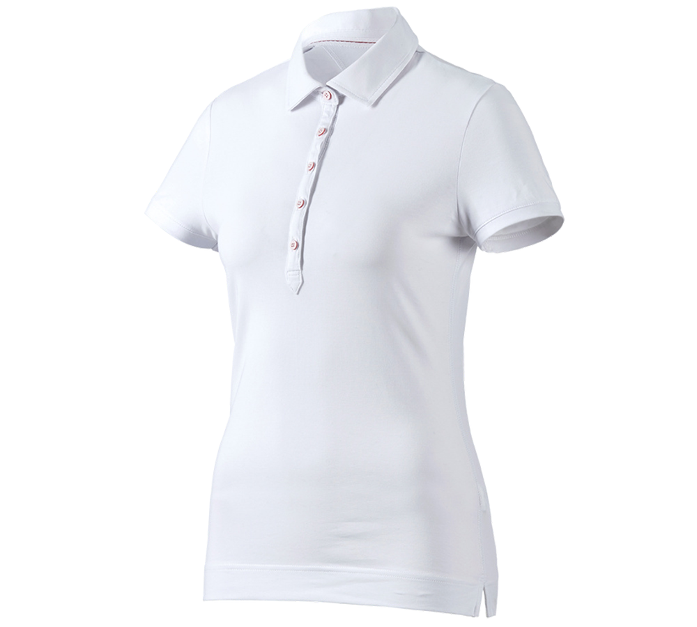 Tričká, pulóvre a košele: Polo tričko e.s. cotton stretch, dámske + biela