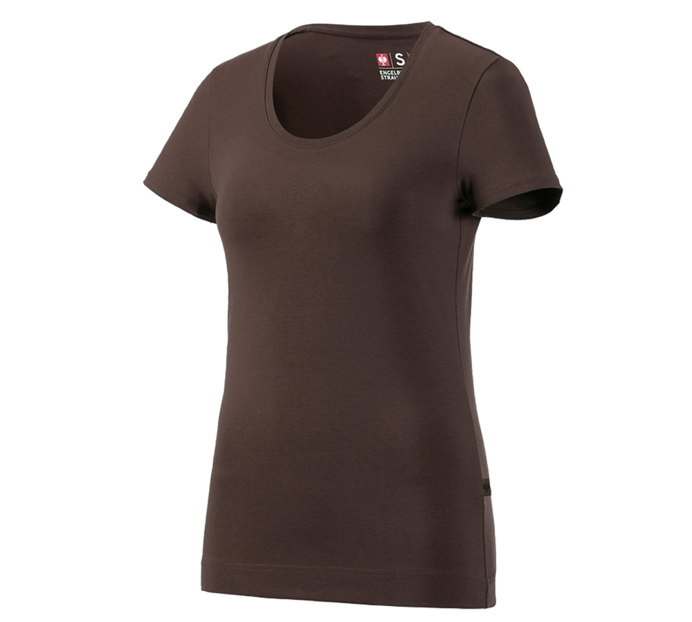 Tričká, pulóvre a košele: Tričko e.s. cotton stretch, dámske + gaštanová