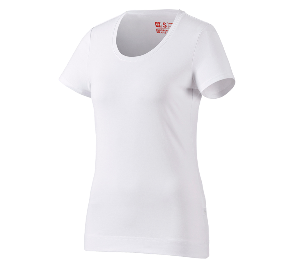 Tričká, pulóvre a košele: Tričko e.s. cotton stretch, dámske + biela
