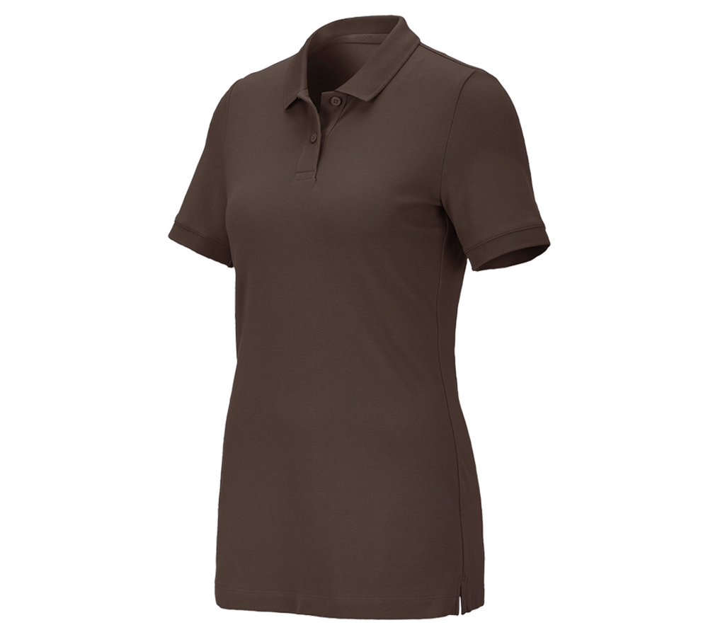 Tričká, pulóvre a košele: Piqué tričko e.s. cotton stretch, dámske + gaštanová