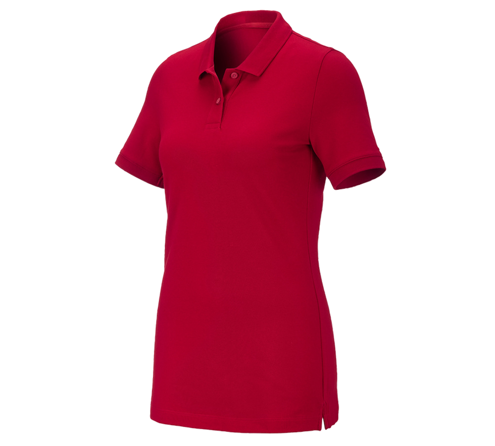 Tričká, pulóvre a košele: Piqué tričko e.s. cotton stretch, dámske + ohnivá červená