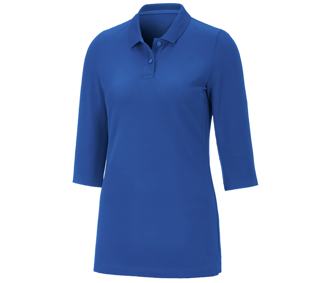 Tričká, pulóvre a košele: Piqué polo tričko e.s. 3/4 rukáv cotton stretch, d + enciánová modrá
