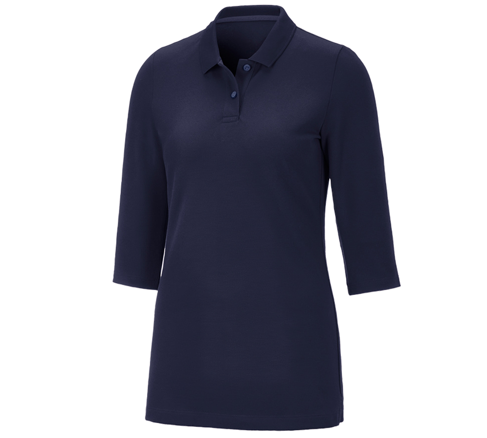Tričká, pulóvre a košele: Piqué polo tričko e.s. 3/4 rukáv cotton stretch, d + tmavomodrá