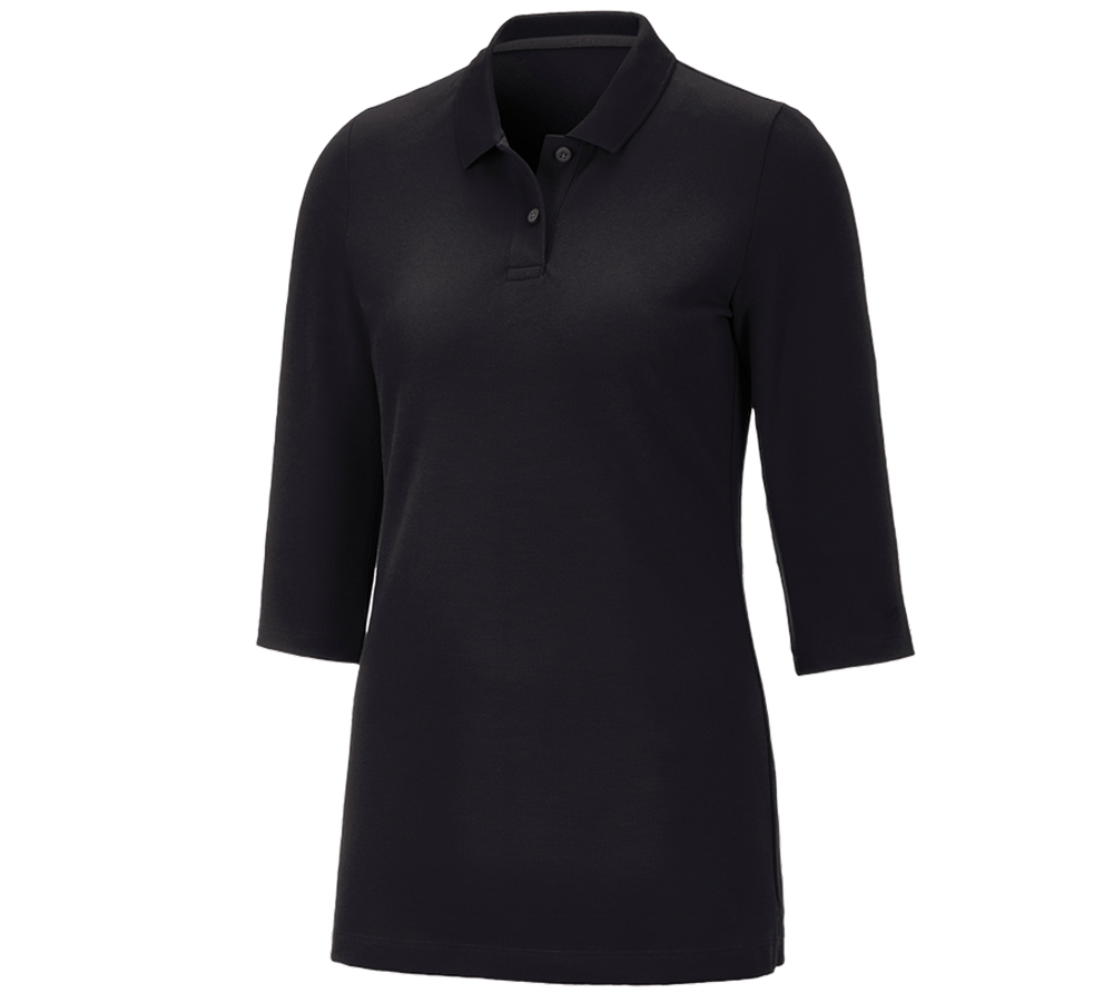 Tričká, pulóvre a košele: Piqué polo tričko e.s. 3/4 rukáv cotton stretch, d + čierna