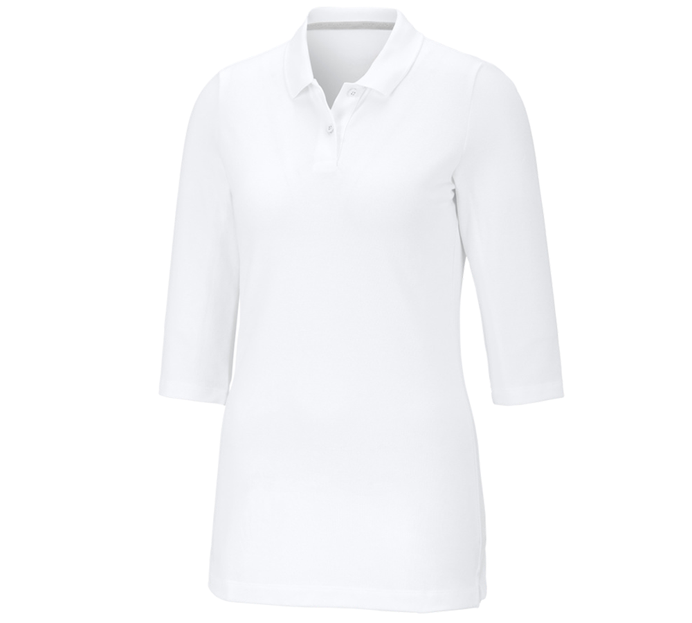 Tričká, pulóvre a košele: Piqué polo tričko e.s. 3/4 rukáv cotton stretch, d + biela