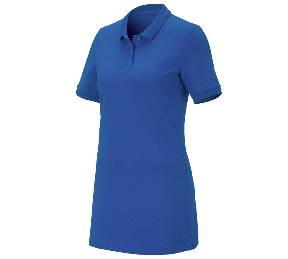 Tričká, pulóvre a košele: Piqué tričko e.s. cotton stretch,dámske, long fit + enciánová modrá