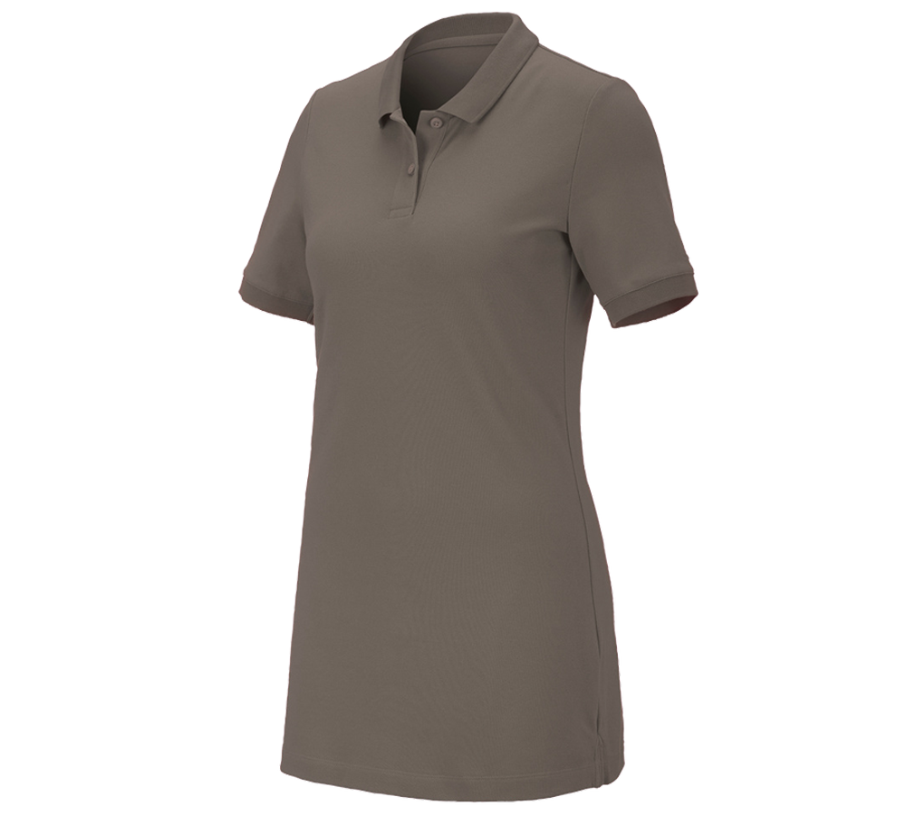 Tričká, pulóvre a košele: Piqué tričko e.s. cotton stretch,dámske, long fit + kamenná