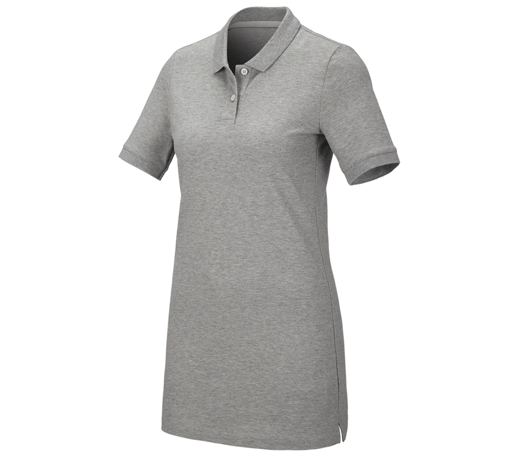 Tričká, pulóvre a košele: Piqué tričko e.s. cotton stretch,dámske, long fit + sivá melírovaná