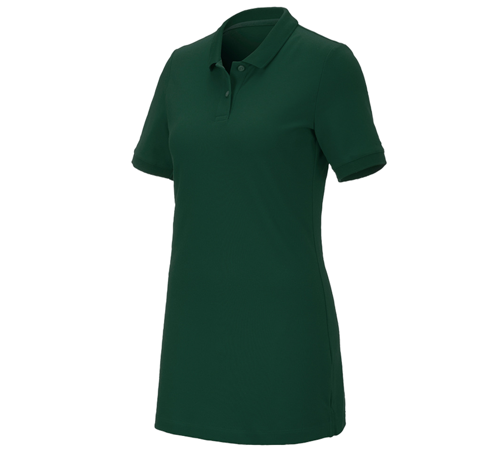 Lesníctvo / Poľnohospodárstvo: Piqué tričko e.s. cotton stretch,dámske, long fit + zelená
