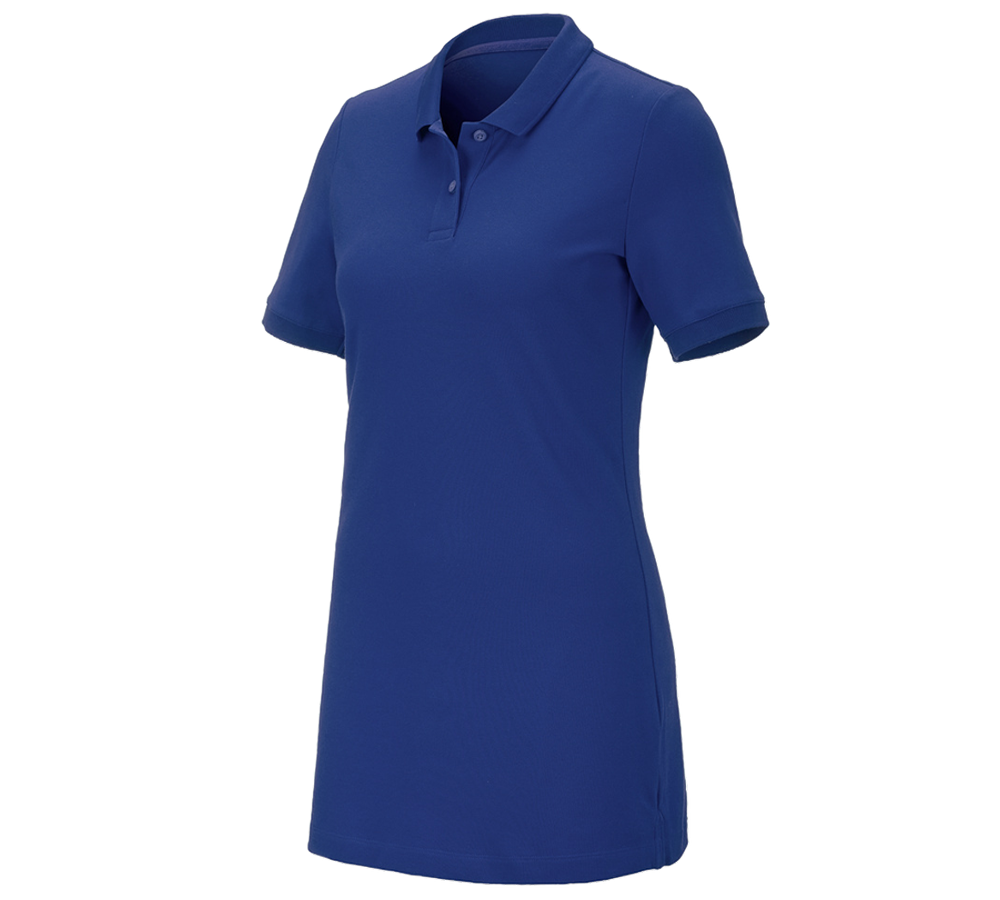 Inštalatér: Piqué tričko e.s. cotton stretch,dámske, long fit + nevadzovo modrá