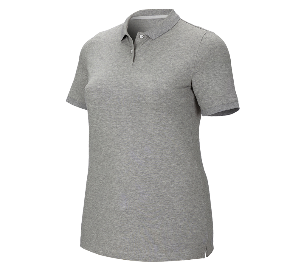 Tričká, pulóvre a košele: Piqué tričko e.s. cotton stretch, dámske, plus fit + sivá melírovaná