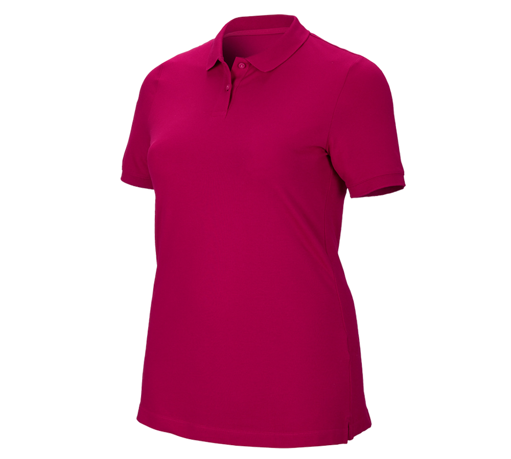 Tričká, pulóvre a košele: Piqué tričko e.s. cotton stretch, dámske, plus fit + bobuľová