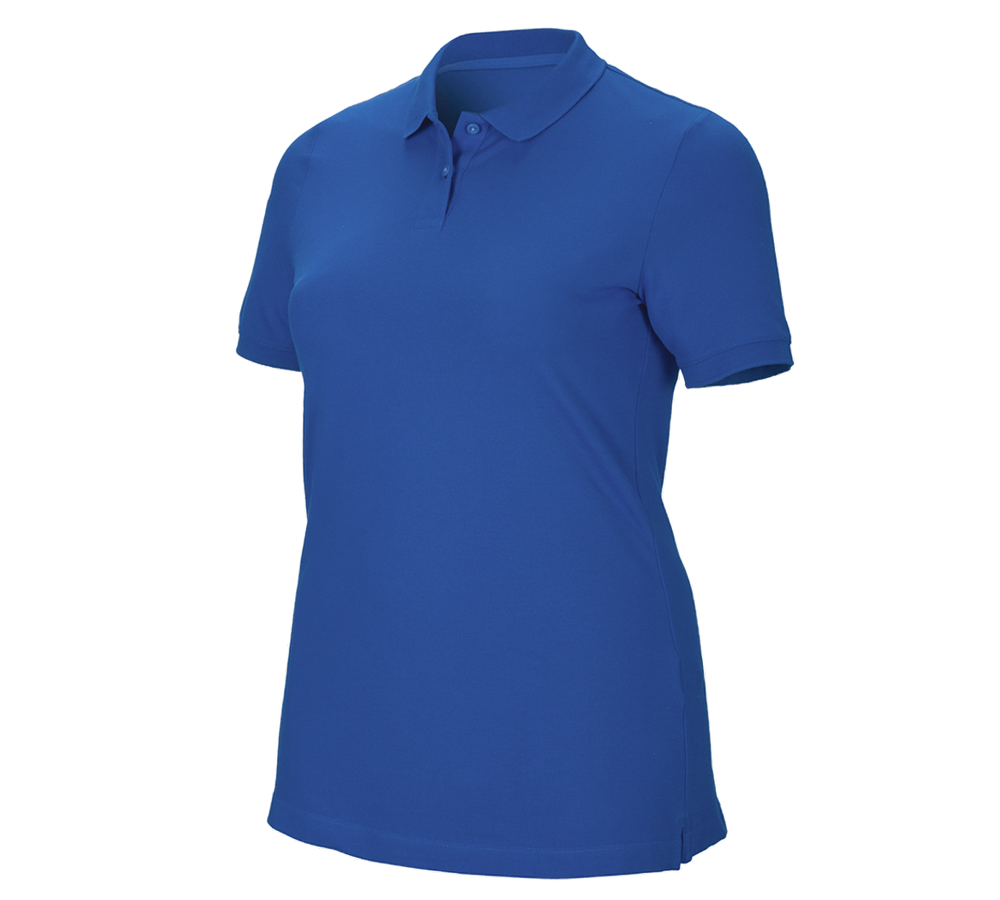 Témy: Piqué tričko e.s. cotton stretch, dámske, plus fit + enciánová modrá